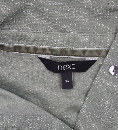 Womens UK Size 16 NEXT Green Basic Button-Up