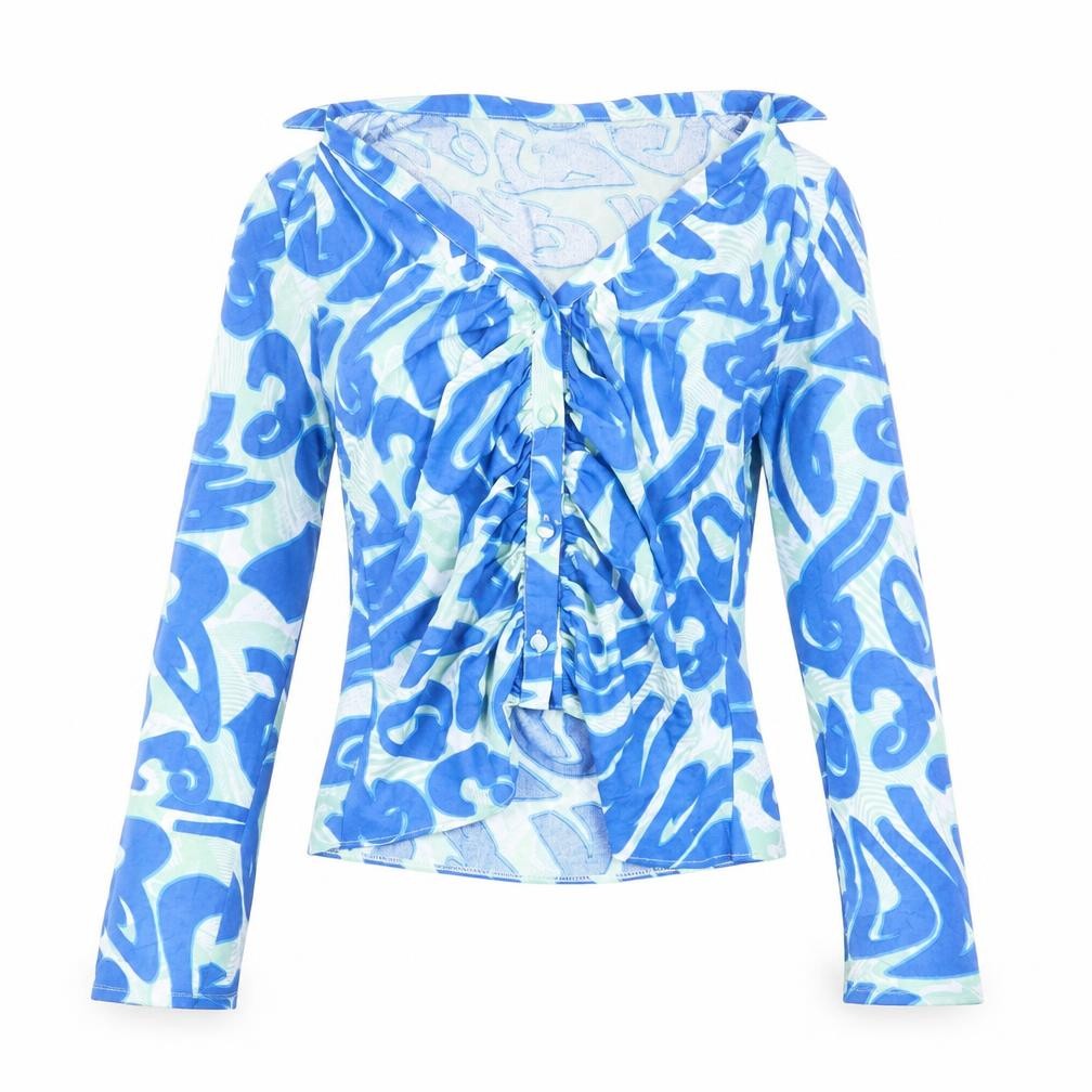Womens UK Size 10 ASOS DESIGN Blue Basic Blouse