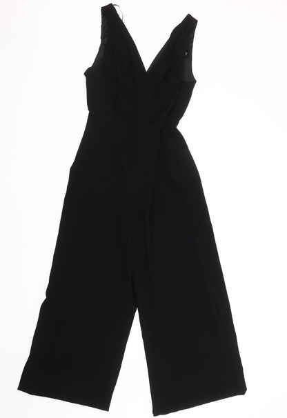 Zara Women's Black Sleeveless Jumpsuit XS Wide Leg