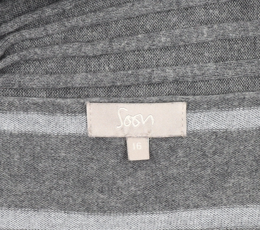 Womens UK Size 16 Soon Grey Cardigan Jumper