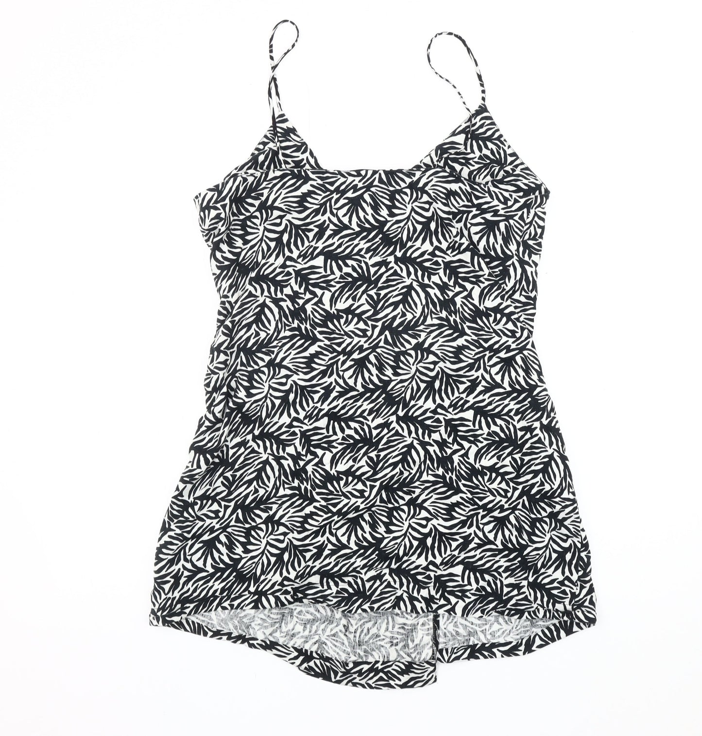 Topshop Women's Black Printed Sleeveless Dress UK 10