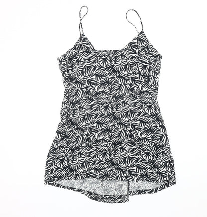 Topshop Women's Black Printed Sleeveless Dress UK 10