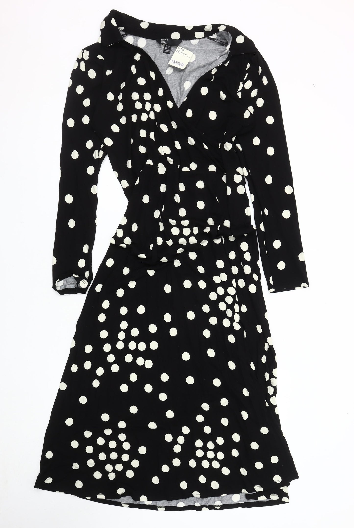 Friends Like These Black Polka Dot Dress, Size 12