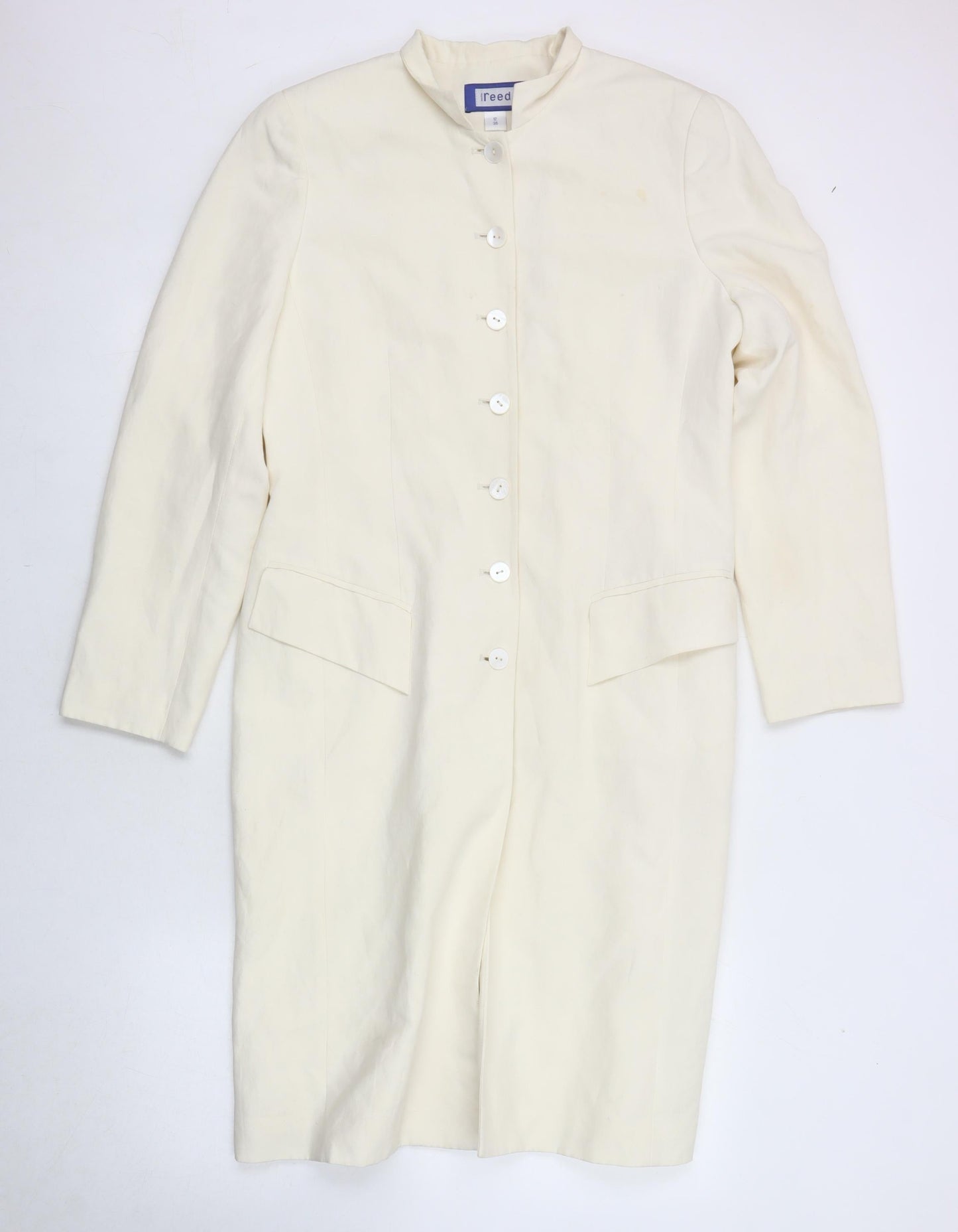 Reed Women's Ivory Long Overcoat, Size 12, Formal