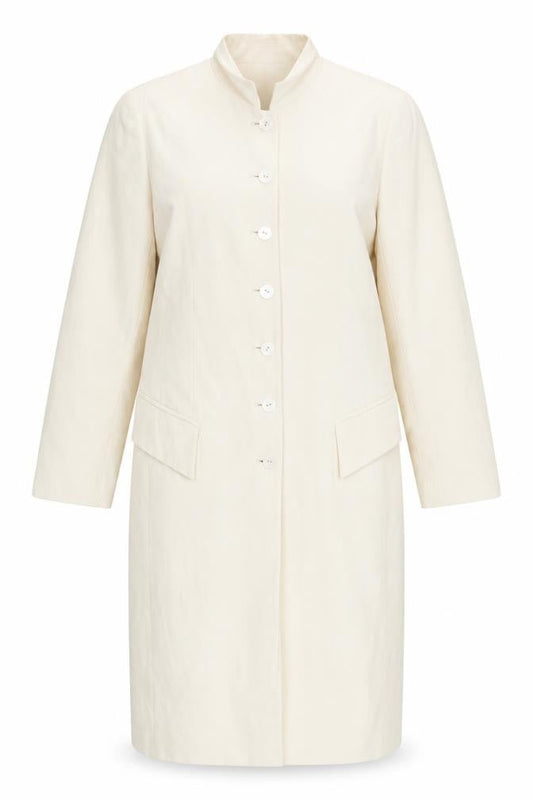Reed Women's Ivory Long Overcoat, Size 12, Formal
