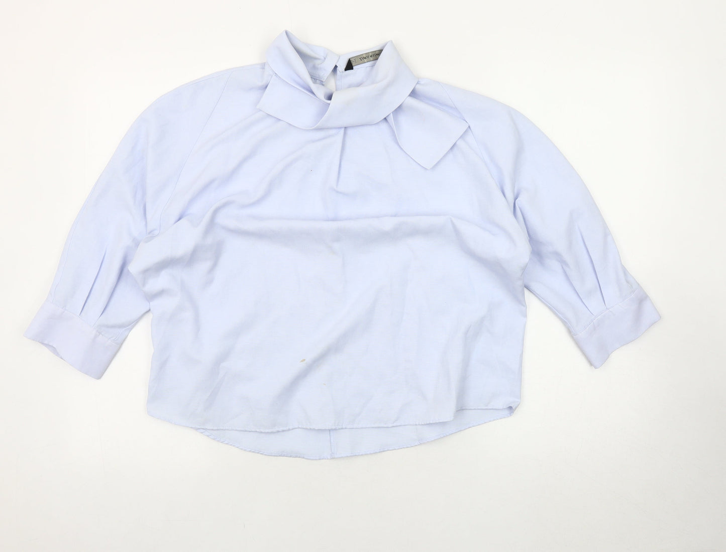 Womens UK Size 10 Zara Basic Blue Basic Blouse