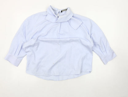 Womens UK Size 10 Zara Basic Blue Basic Blouse