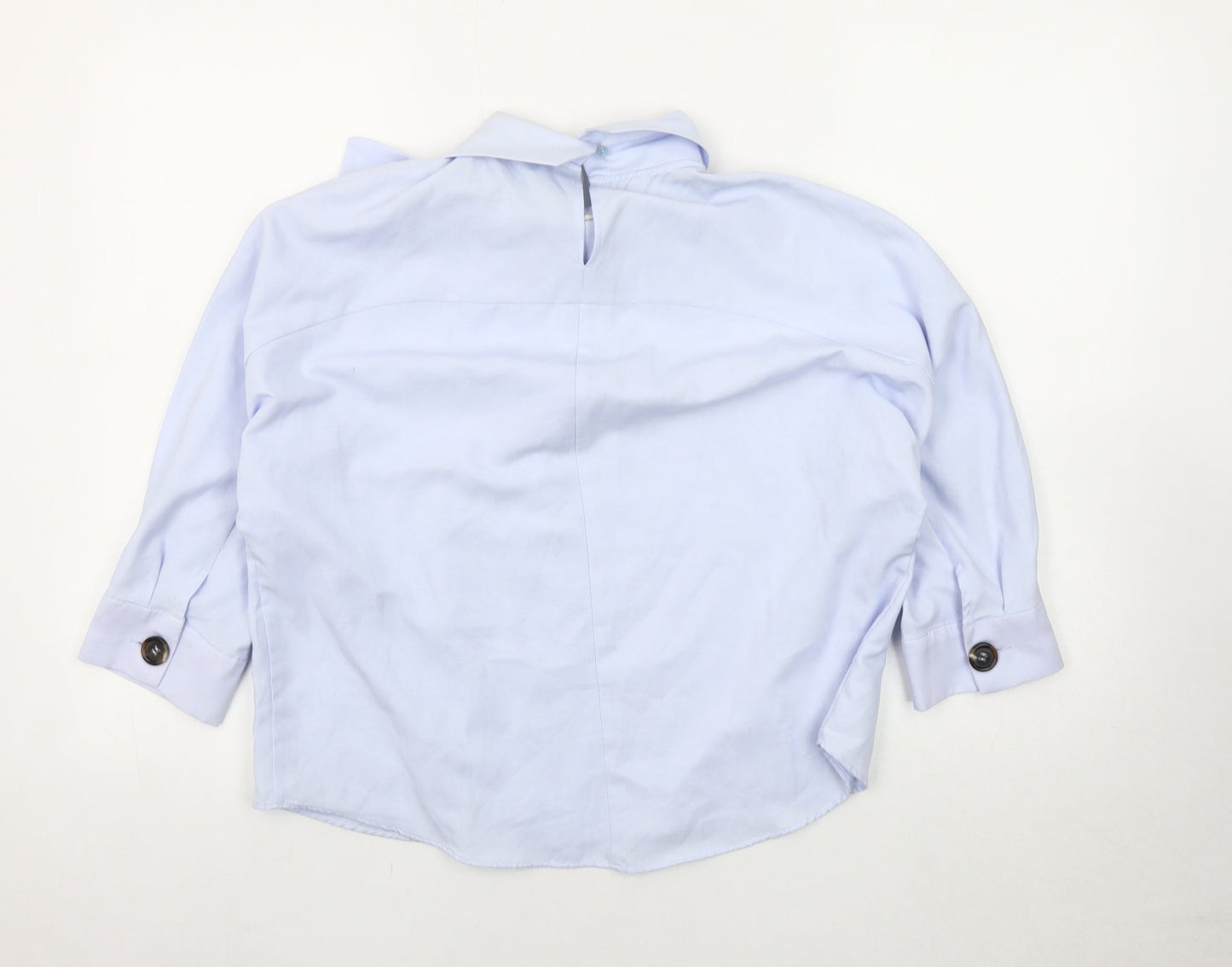 Womens UK Size 10 Zara Basic Blue Basic Blouse