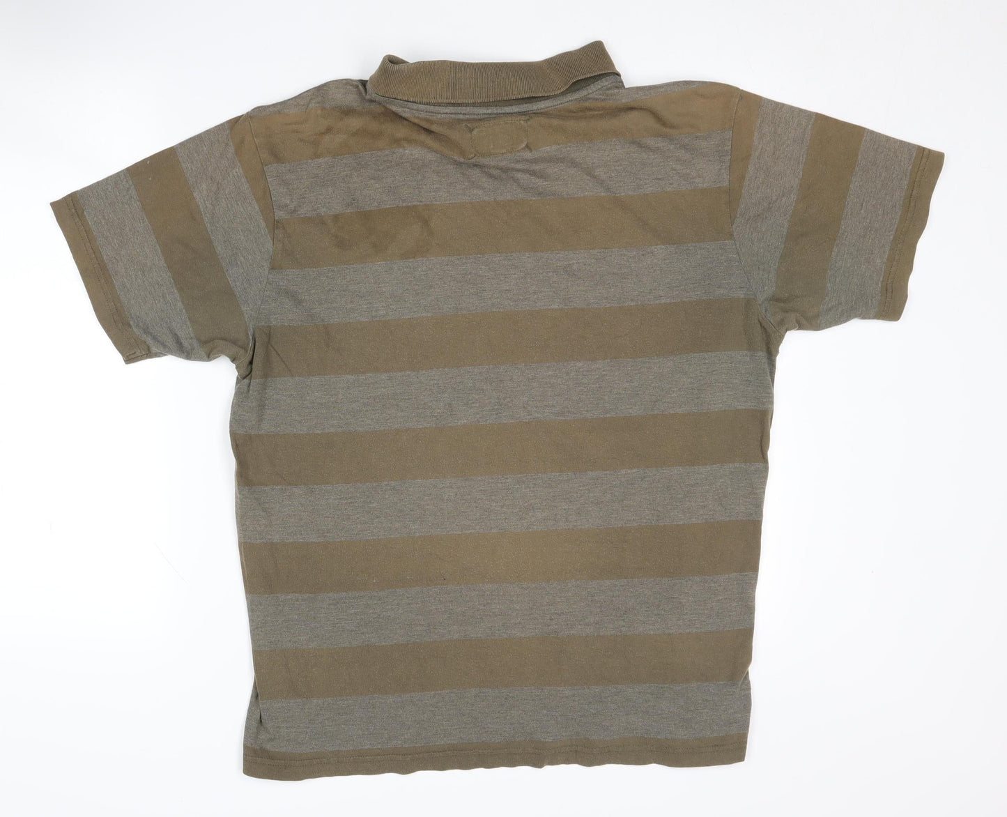 Schott Men's Brown Striped XL Polo Shirt