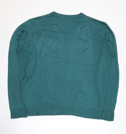James Pringle Men's Green V-Neck Pullover Jumper