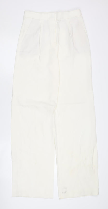 Massimo Dutti Women's Ivory Trousers Size 8