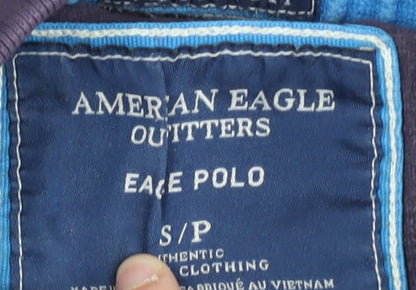 American Eagle Men’s Purple Polo Shirt S Cotton Graphic