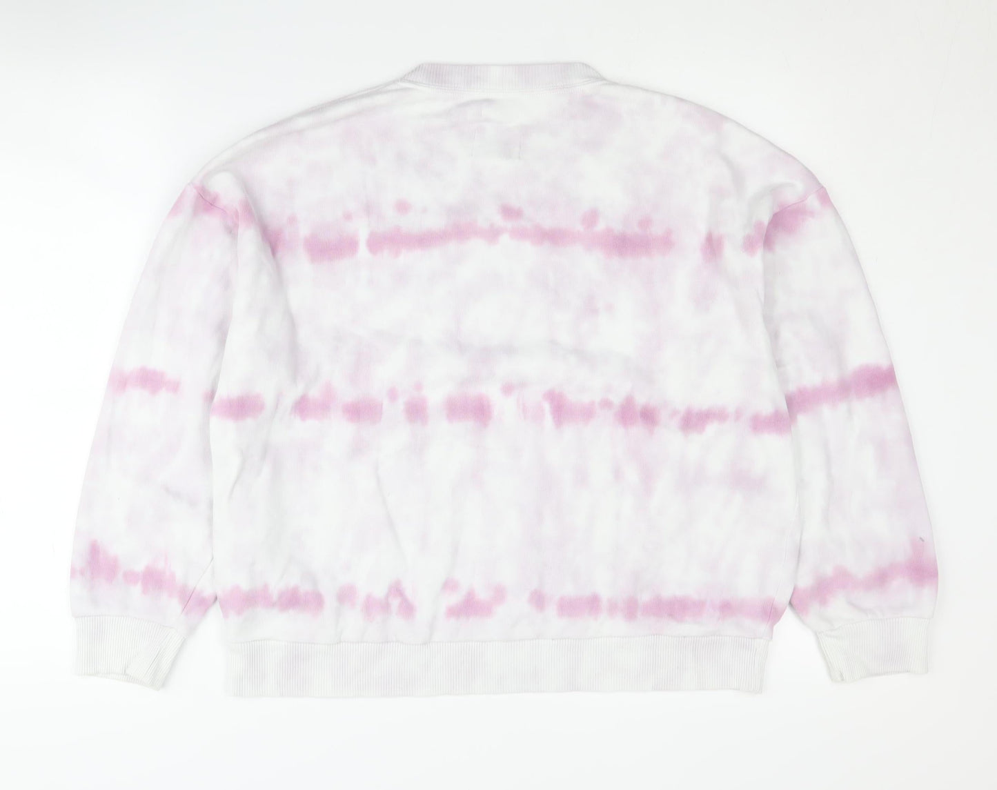 American Eagle Women's Pink Tie-Dye Crew Sweatshirt L