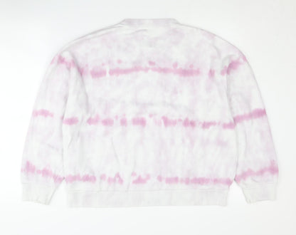 American Eagle Women's Pink Tie-Dye Crew Sweatshirt L