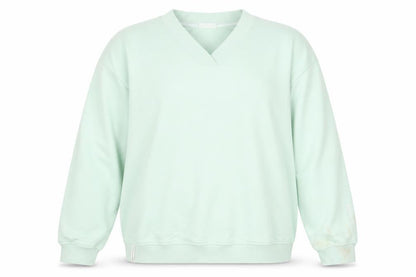 Front view of Bekkin unisex green xl v-neck pullover sweatshirt