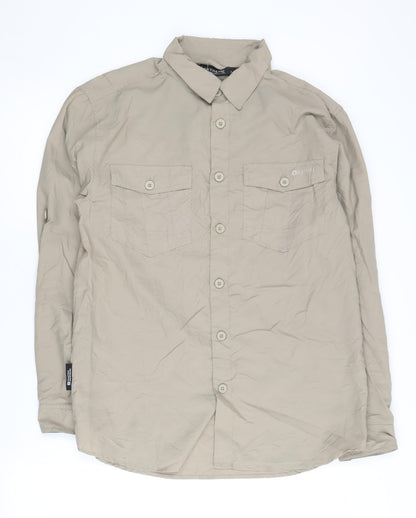 Mountain Warehouse Men's Beige S Long Sleeve Button-Up