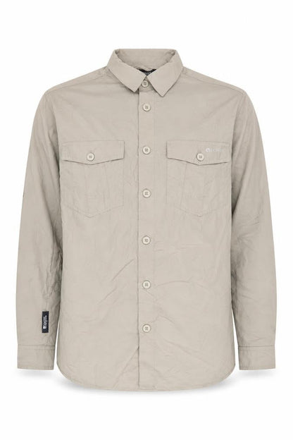 Mountain Warehouse Men's Beige S Long Sleeve Button-Up