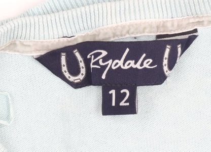 Rydale Women's Blue V-Neck Pullover Jumper Size 12