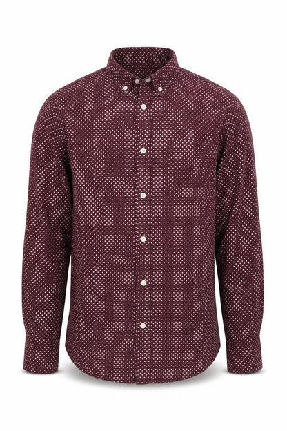 Red Herring Men's Red Geometric Button-Up Shirt M