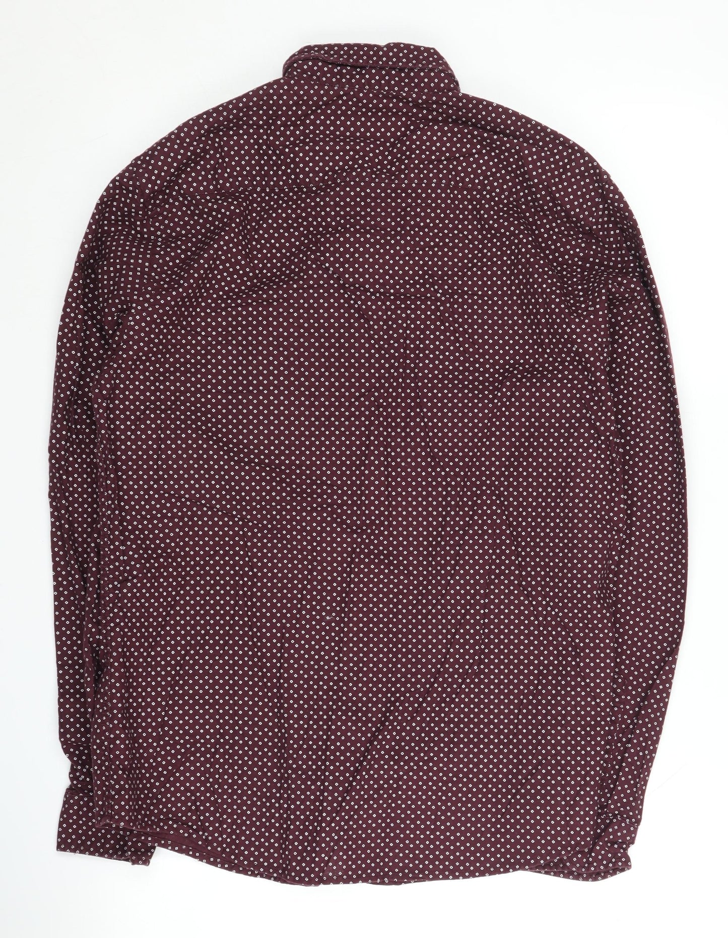 Red Herring Men's Red Geometric Button-Up Shirt M