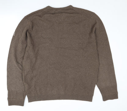 Calvin Klein Men's Brown XL V-Neck Pullover Jumper