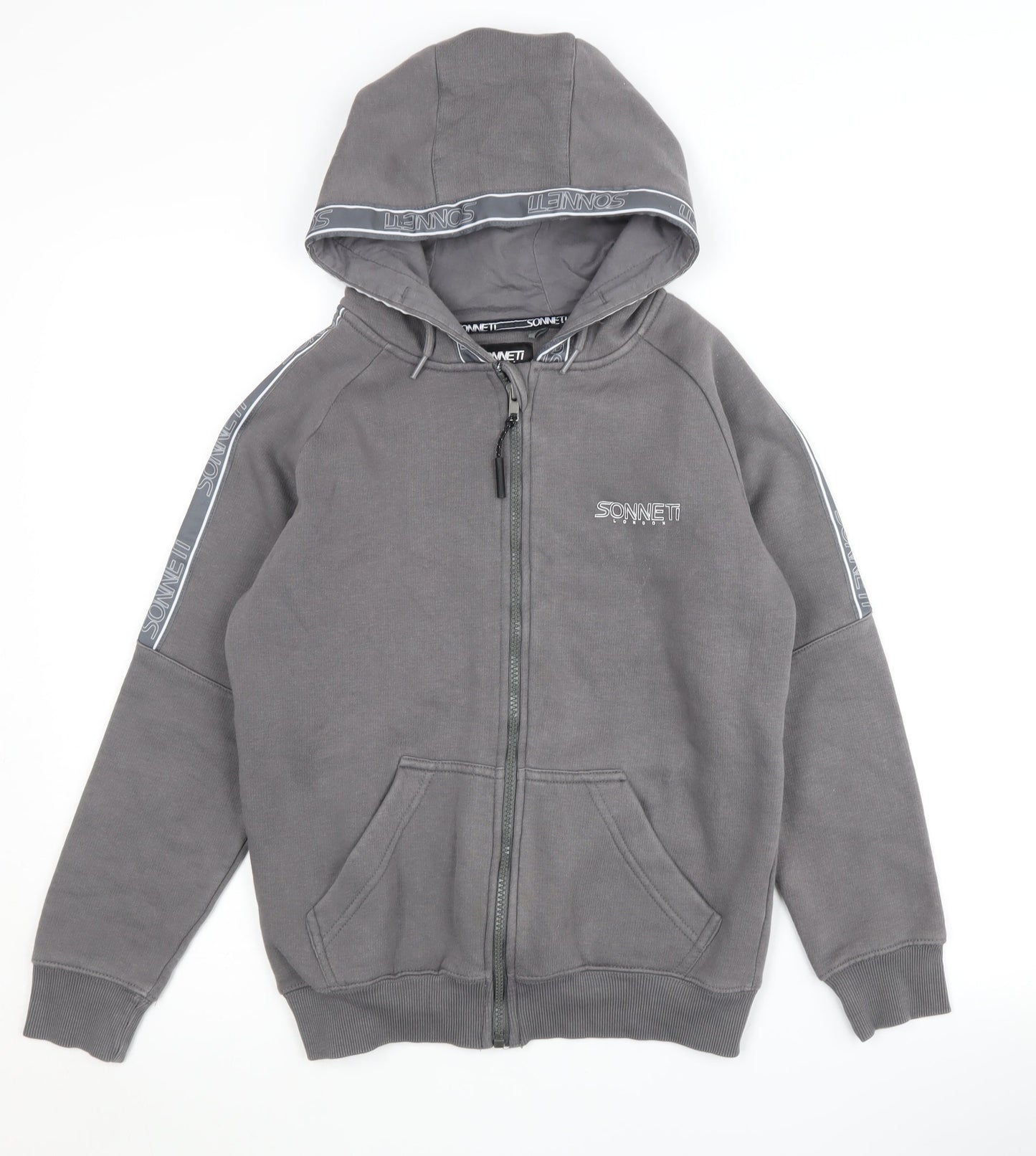 Sonneti Boys Grey Full Zip Hoodie M - Casual & Stylish