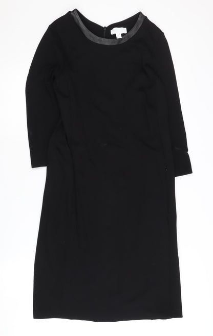 The White Company Women's Black Sheath Dress Size 10