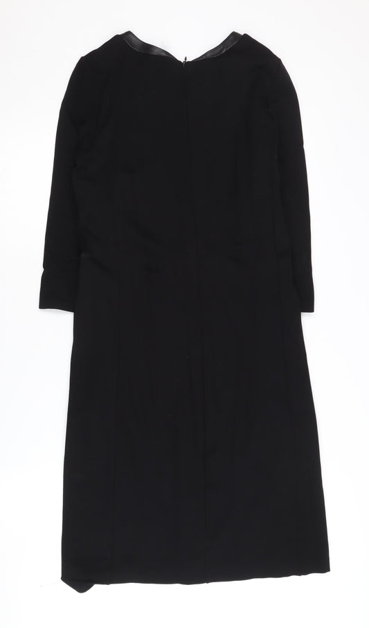 The White Company Women's Black Sheath Dress Size 10