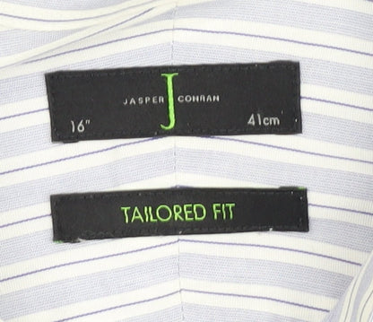 Jasper Conran Men's White Striped Tailored Shirt 16