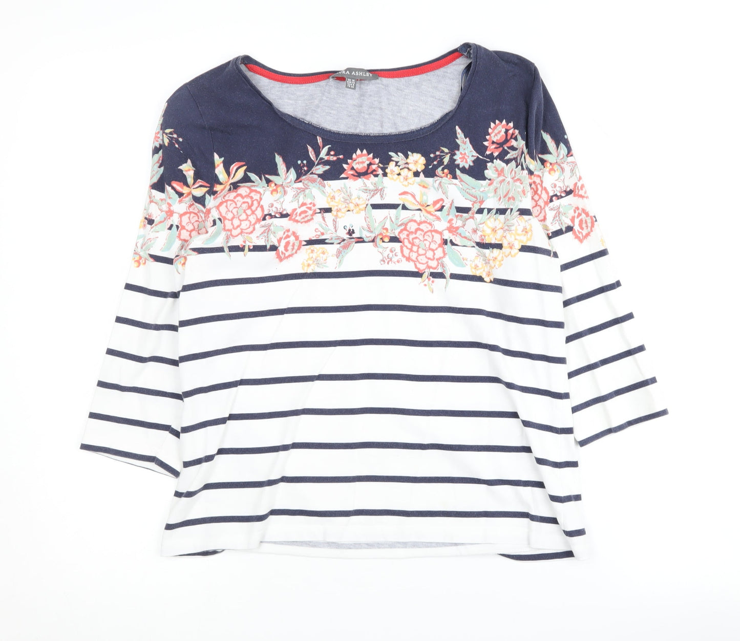 Womens UK Size 10 Laura Ashley Multicoloured Basic T-Shirt