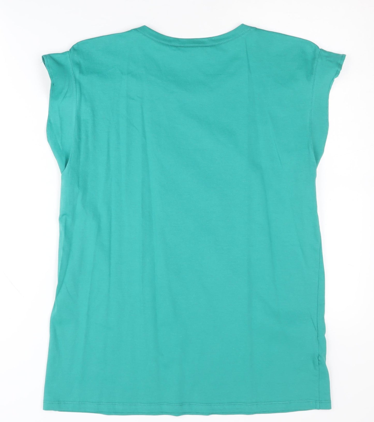 Womens UK Size S Massimo Dutti Green Basic T-Shirt