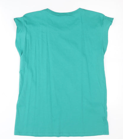 Womens UK Size S Massimo Dutti Green Basic T-Shirt