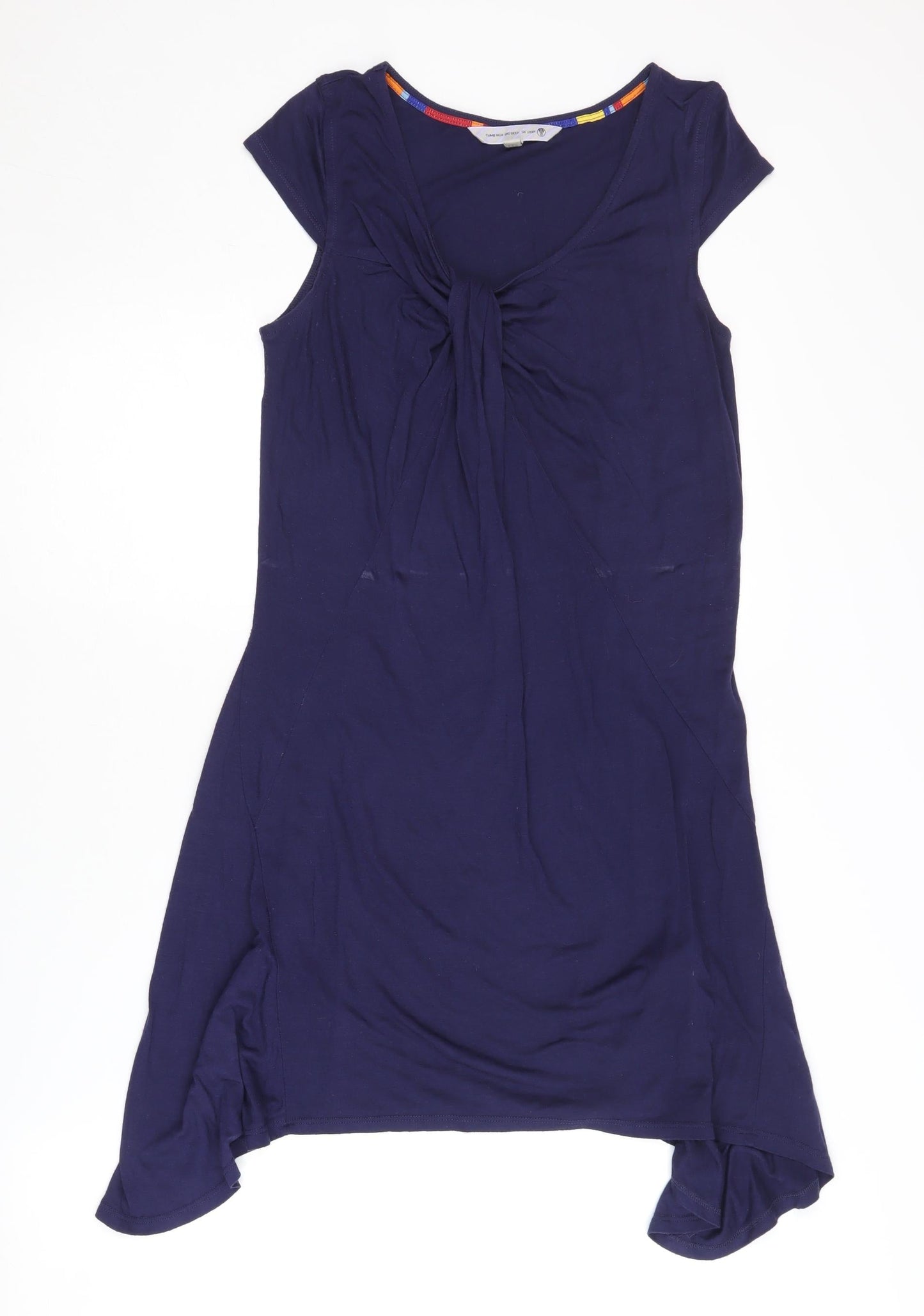 Fat Face Women's Blue Asymmetric T-Shirt Dress Size 8