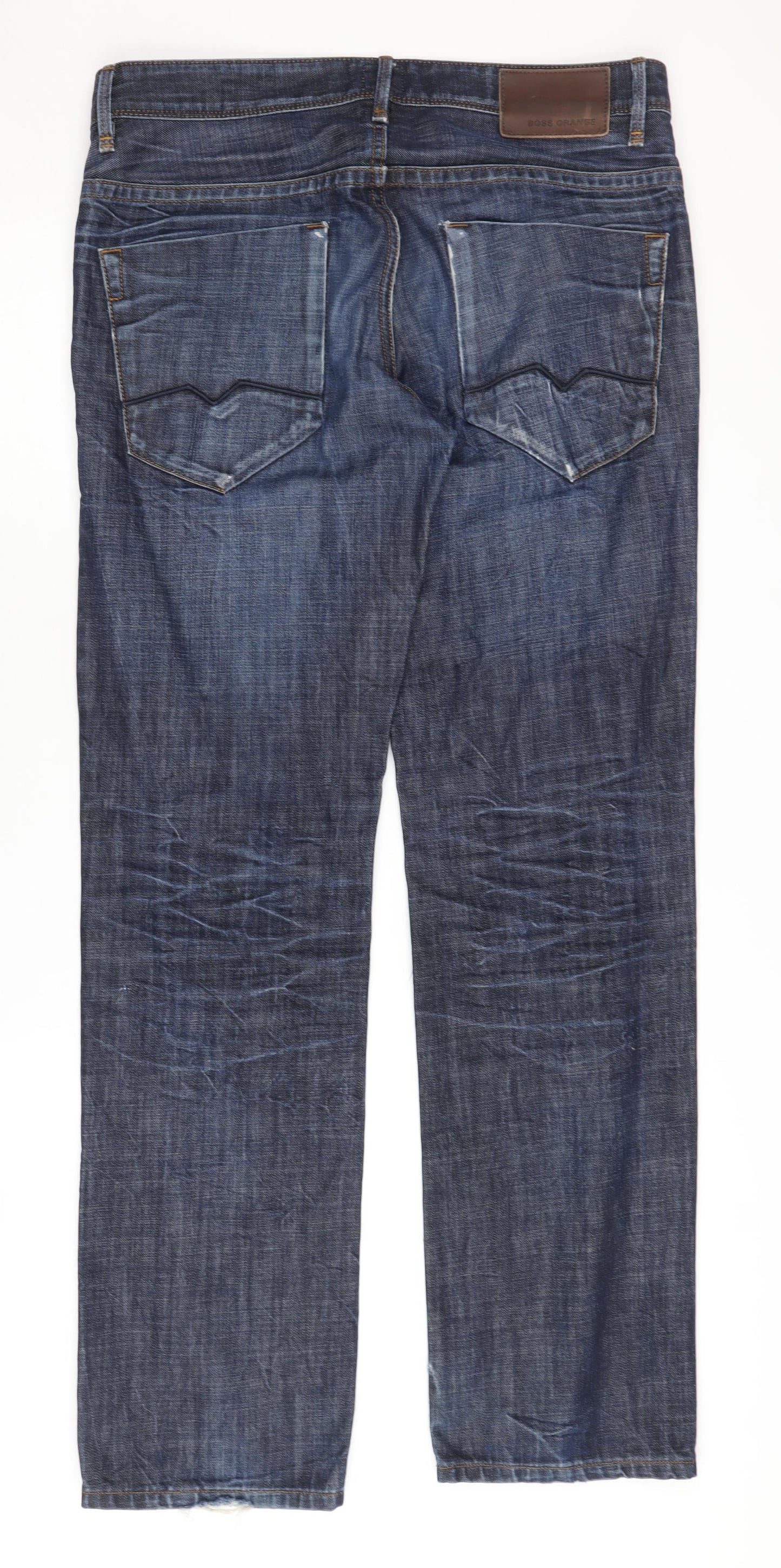 Hugo Boss Men's Blue Distressed Jeans Size 33