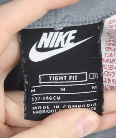 Nike Girls Grey Leggings - M - Tight Fit