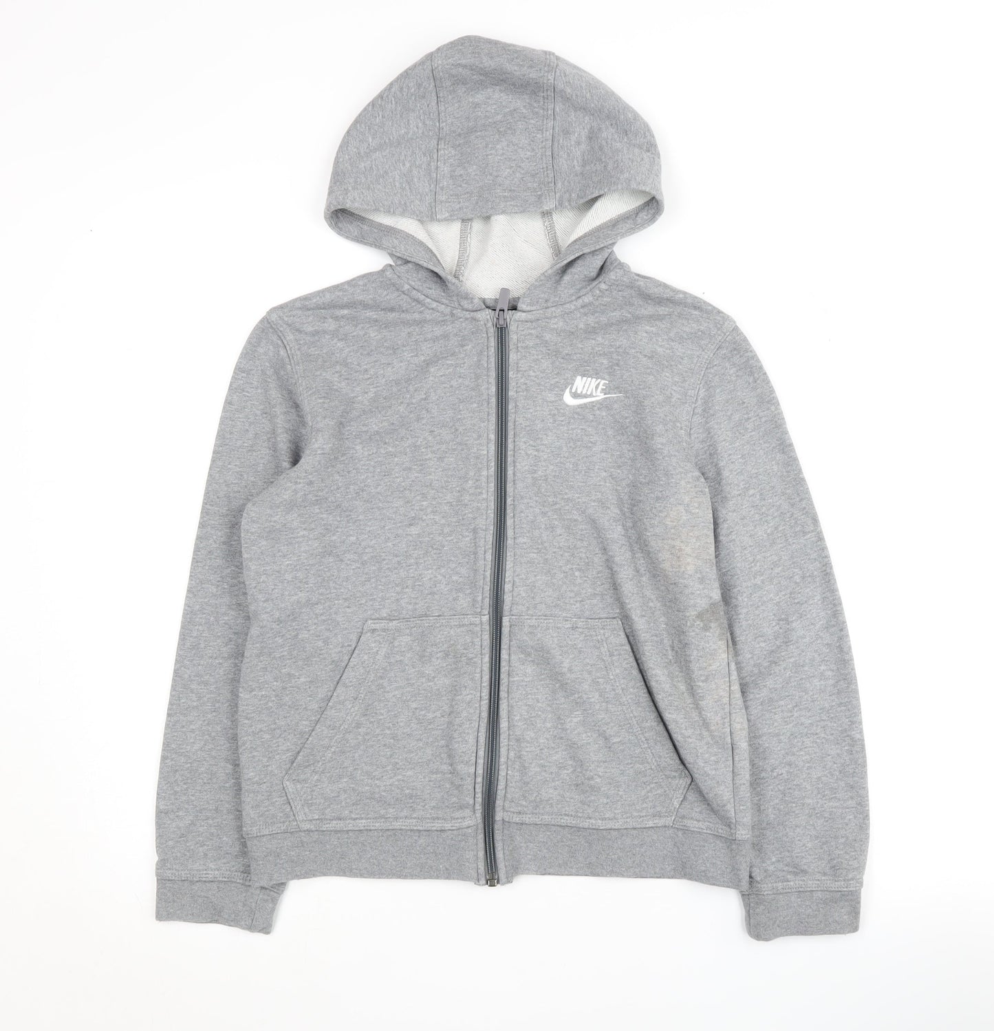 Nike Boys Grey Full Zip Hoodie M - Comfortable Casual Wear