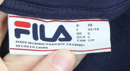 Mens UK Size S FILA Blue Pullover Hoodie
