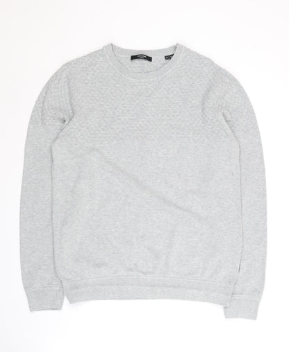 Jack & Jones Men's Grey Pullover Sweater - Small, Casual Fit