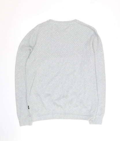 Jack & Jones Men's Grey Pullover Sweater - Small, Casual Fit