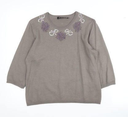 Womens UK Size S Jacques Vert Grey Pullover Jumper