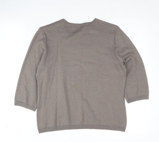 Womens UK Size S Jacques Vert Grey Pullover Jumper