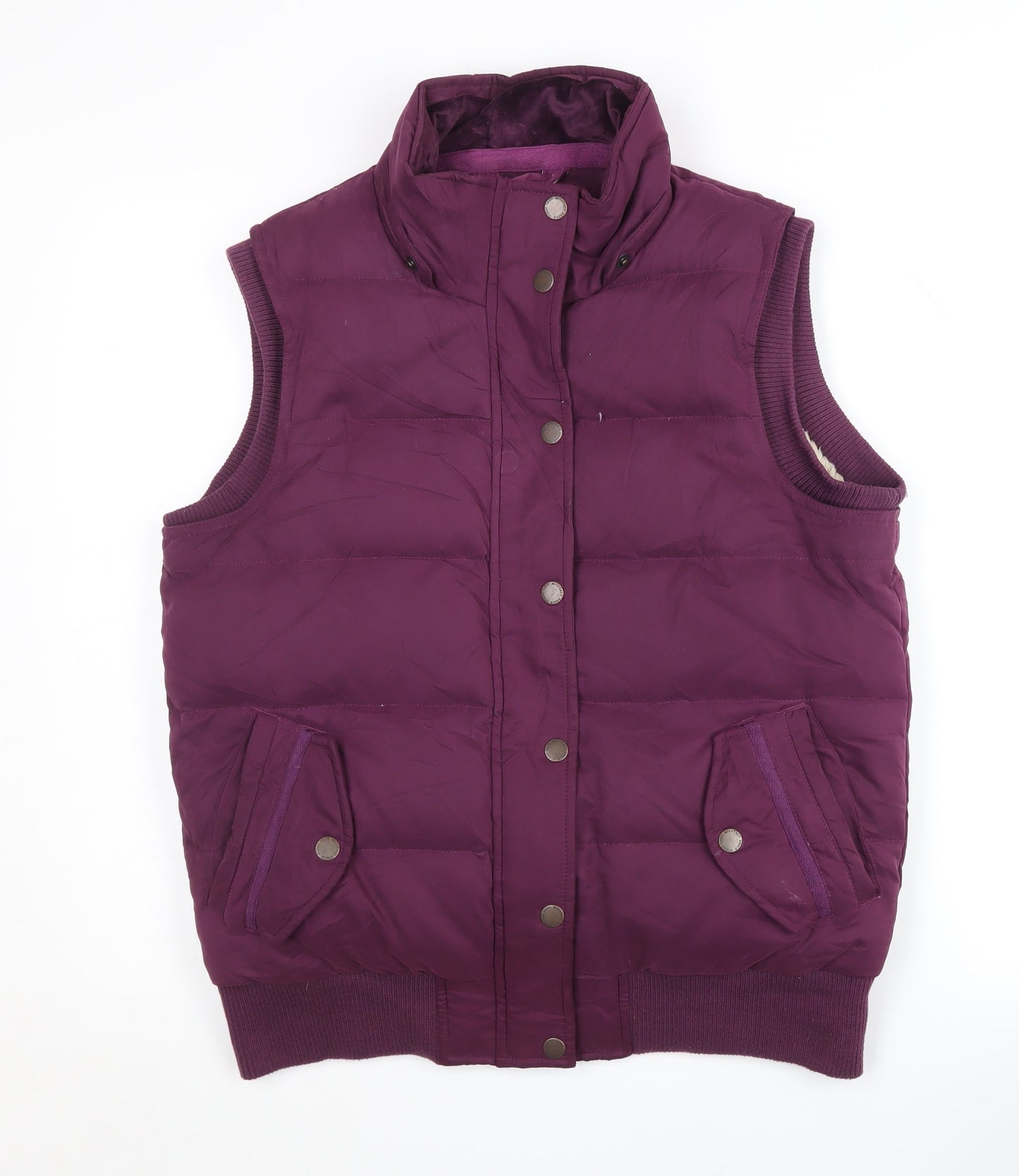 Fat Face Women's Purple Puffer Waistcoat Size 12