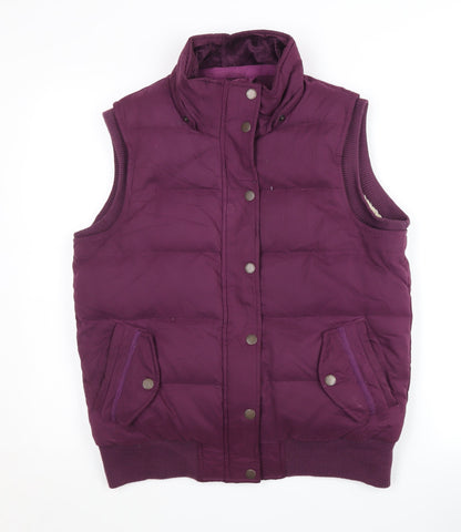 Fat Face Women's Purple Puffer Waistcoat Size 12