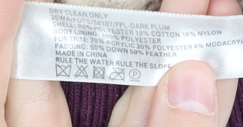 Fat Face Women's Purple Puffer Waistcoat Size 12