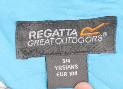 Regatta Boys Blue Waterproof Jacket 3-4 Years Hooded
