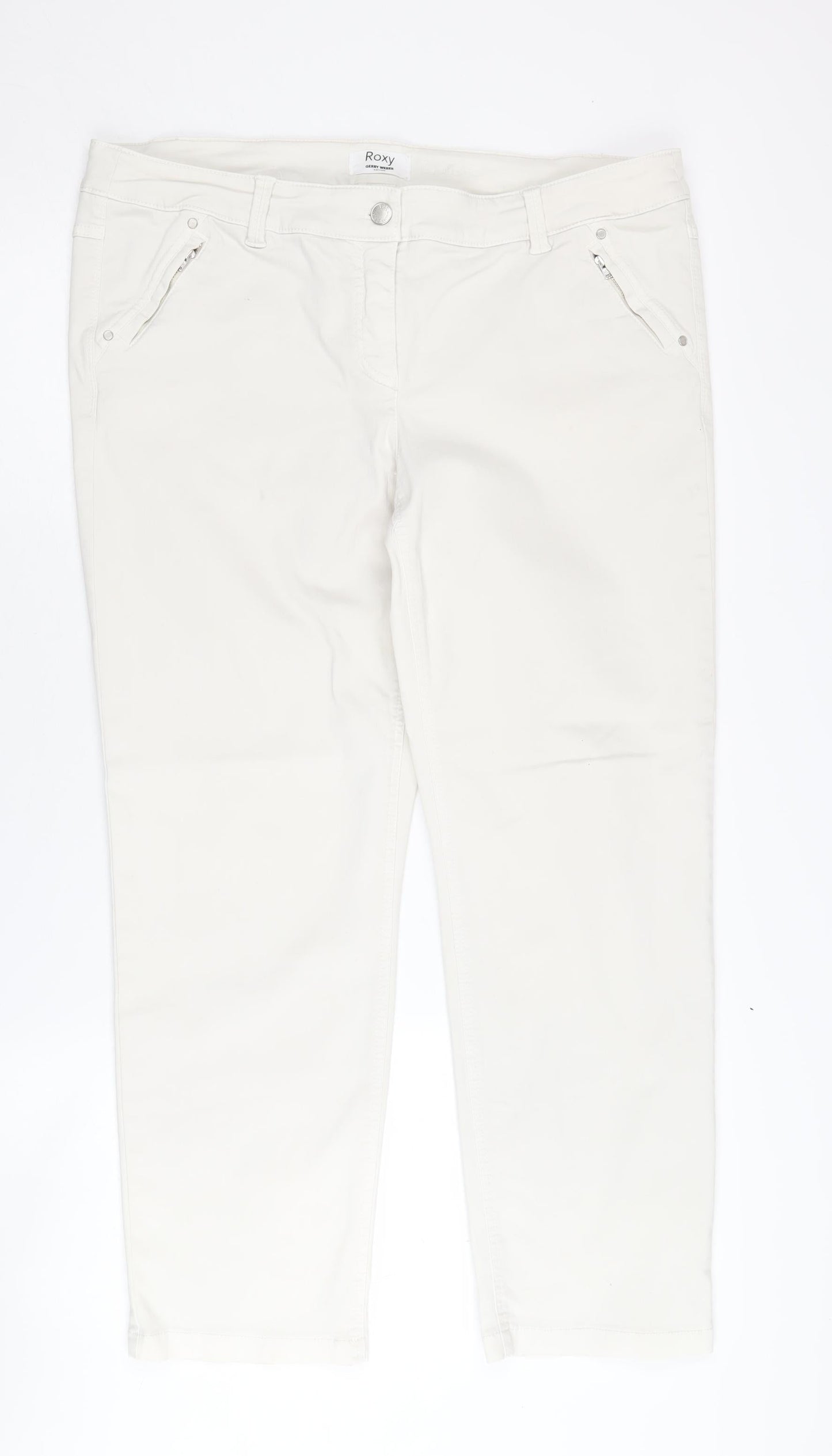Gerry Weber Women's White Jeans, Size 18, Elegant & Comfortable