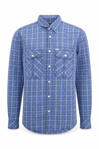 Jack & Jones Men's Blue Plaid Button-Up Shirt S