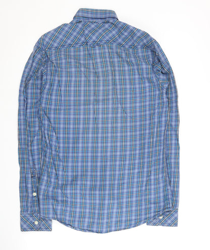 Jack & Jones Men's Blue Plaid Button-Up Shirt S