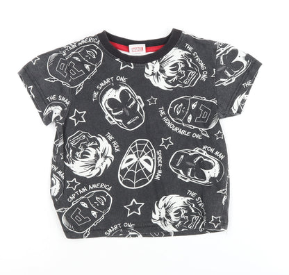 Marvel Comics Boys Black Graphic T-Shirt 4 Years