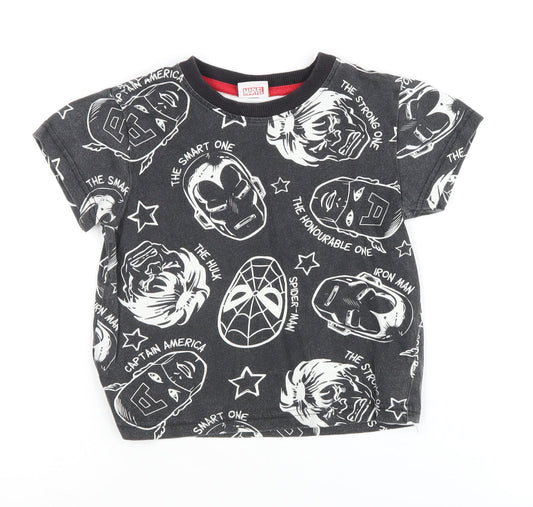 Marvel Comics Boys Black Graphic T-Shirt 4 Years